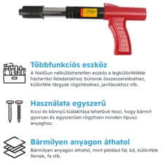 Dollcini NailGun Ročna pištola za zabijanje žebljev, dolžina žeblja 25 mm, premer žeblja 16 mm, za les, talne obloge, fasadne obloge, strešne spoje.