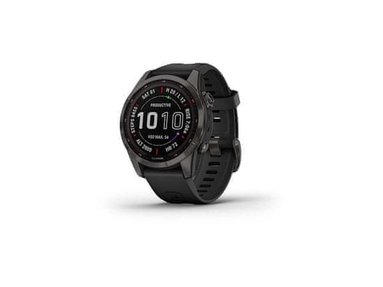 Garmin Garmin Fenix 7S Sapphire Solar Carbon Gray | DLC Titanium/Black Band