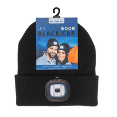 Luniks Unisex Črna kapa s 4 LED diodami
