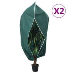 Vidaxl Koprena za rastline iz flisa z zadrgo 2 kosa 70 g/m² 3,14x2,5 m