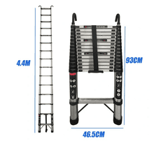 MXM Teleskopska jeklena lestev MxM 4,4 m
