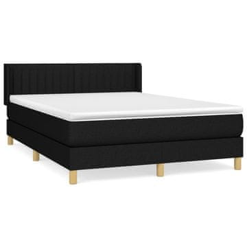 Vidaxl Box spring posteljni z vzmetnico črn 140x190 cm blago