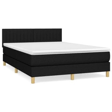 Vidaxl Box spring posteljni z vzmetnico črn 140x190 cm blago