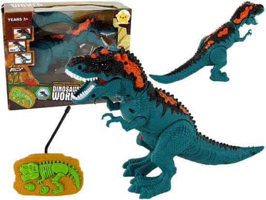 Lean-toys Dinozaver na baterije s paro R/C, moder