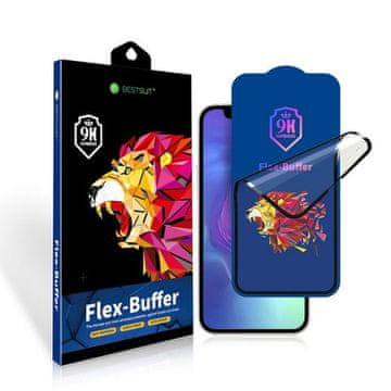 BESTSUIT Hibridno steklo Bestsuit Flex-Buffer 5D z antibakterijskim premazom Biomaster za iPhone 13 Pro Max/14 Plus črno