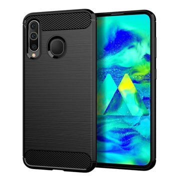 OEM CARBON etui za SAMSUNG A20S črn