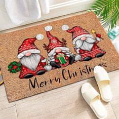 Netscroll Božični predpražnik Gnomes, predpražnik z božičnimi škrati, nedrseča preproga za vhodna vrata in notranje prostore, 40x60 cm, idealna za božično okrasitev vhoda ali doma, GnomeMat