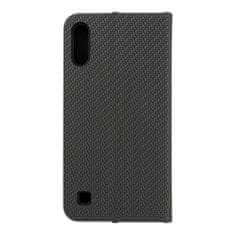 OEM LUNA Book Carbon torbica za SAMSUNG A10, črna