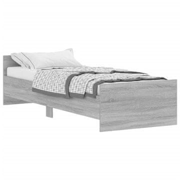 Vidaxl Posteljni okvir siva sonoma 75x190 cm inženirski les