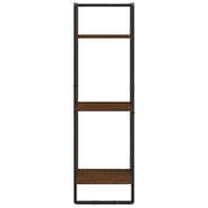 Vidaxl Stenska polica 3-nadstropna rjavi hrast 30x25x100 cm inž. les