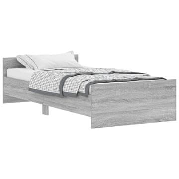 Vidaxl Posteljni okvir siva sonoma 90x190 cm inženirski les
