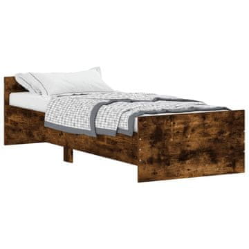Vidaxl Posteljni okvir brez vzmetnice hrast 75x190 cm inženirski les