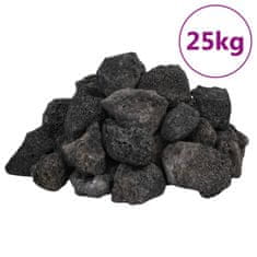 Vidaxl Vulkanski kamen 25 kg črn 3-5 cm