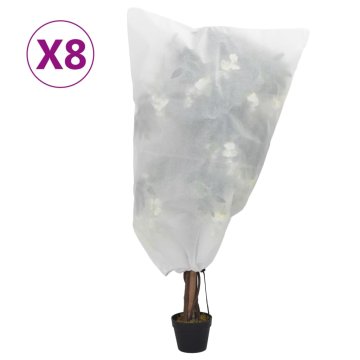 shumee Prevleka za rastline iz flisa z vrvico 8 kosi 70 g/m² 0,8x1,2 m