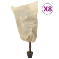 shumee Prevleka za rastline iz flisa z zadrgo 8 kos 70 g/m² 0,8x0,8 m