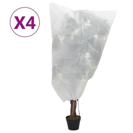 shumee Prevleka za rastline iz flisa z vrvico 4 kosi 70 g/m² 0,8x1,2 m