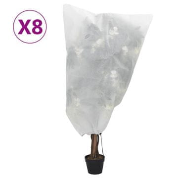 shumee Prevleka za rastline iz flisa z zadrgo 8 kos 70 g/m² 0,8x0,8 m