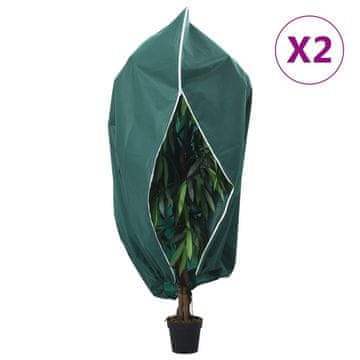 Vidaxl vidaXL Zaščitne kapuce za rastline, z zadrgo, 2 kosa, 70 g/m² 1,55 x 1,55 m