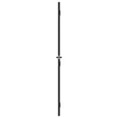 Vidaxl Notranja vrata ozka črna 76x201,5 cm kaljeno steklo in aluminij