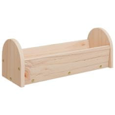 Vidaxl Krmilnik za seno za zajce 28x28x10 cm iz trdnega lesa jelke
