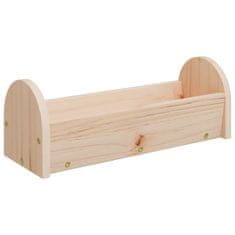 Vidaxl Krmilnik za seno za zajce 28x28x10 cm iz trdnega lesa jelke