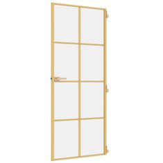 Vidaxl Notranja vrata ozka zlata 83x201,5cm kaljeno steklo in aluminij
