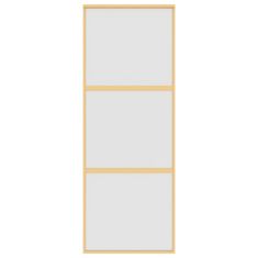 Vidaxl Drsna vrata zlata 76x205 cm mat ESG steklo in aluminij