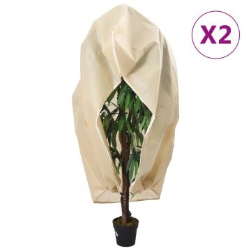 Vidaxl vidaXL Zaščitne kapuce za rastline, z zadrgo, 2 kosa, 70 g/m² 1,55 x 1,55 m