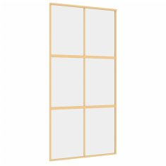 Vidaxl Drsna vrata zlata 102,5x205 cm prozorno ESG steklo in aluminij