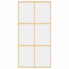 Vidaxl Drsna vrata zlata 102,5x205 cm prozorno ESG steklo in aluminij