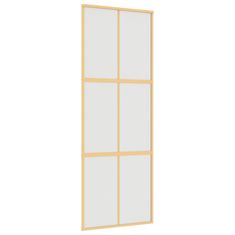 Vidaxl Drsna vrata zlata 76x205 cm mat ESG steklo in aluminij