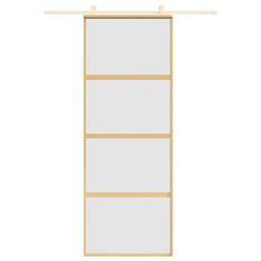 Vidaxl Drsna vrata zlata 76x205 cm mat ESG steklo in aluminij