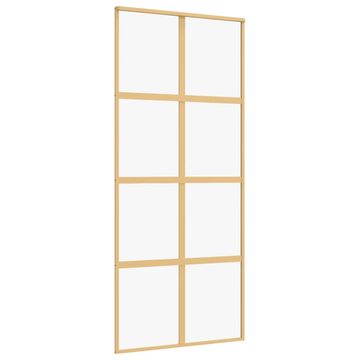 Vidaxl Drsna vrata zlata 90x205 cm prozorno ESG steklo in aluminij