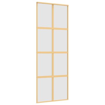 Vidaxl Drsna vrata zlata 76x205 cm mat ESG steklo in aluminij