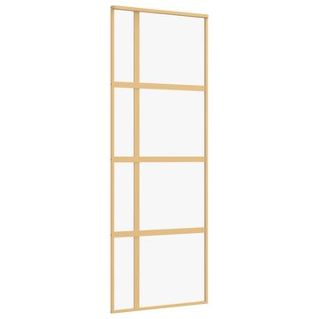 Vidaxl Drsna vrata zlata 76x205 cm prozorno ESG steklo in aluminij