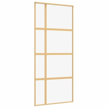 Vidaxl Drsna vrata zlata 90x205 cm prozorno ESG steklo in aluminij