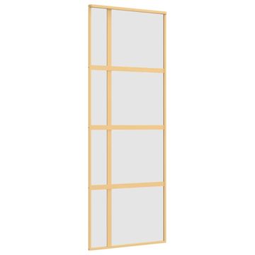Vidaxl Drsna vrata zlata 76x205 cm mat ESG steklo in aluminij