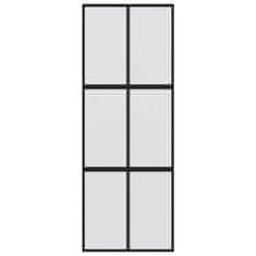 Vidaxl Drsna vrata črna 90x205 cm kaljeno steklo in aluminij