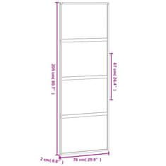 Vidaxl Drsna vrata črna 76x205 cm kaljeno steklo in aluminij