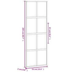 Vidaxl Drsna vrata črna 76x205 cm kaljeno steklo in aluminij