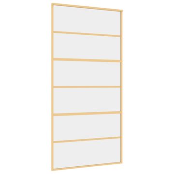 Vidaxl Drsna vrata zlata 102,5x205 cm prozorno ESG steklo in aluminij