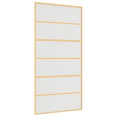 Vidaxl Drsna vrata zlata 102,5x205 cm mat ESG steklo in aluminij