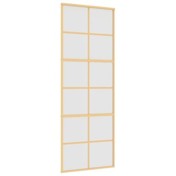 Vidaxl Drsna vrata zlata 76x205 cm mat ESG steklo in aluminij