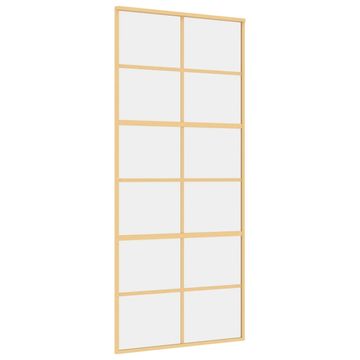 Vidaxl Drsna vrata zlata 90x205 cm prozorno ESG steklo in aluminij