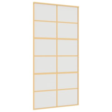 Vidaxl Drsna vrata zlata 102,5x205 cm mat ESG steklo in aluminij