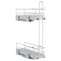 Vidaxl Izvlečna žičnata košara 2-nadstropna srebrna 47x12x56 cm