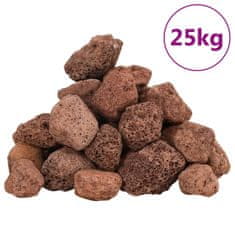 Vidaxl Vulkanski kamen 25 kg rdeč 3-5 mm