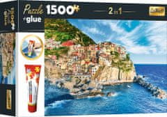 Trefl Set sestavljank 2v1 Manarola, Liguria, Italija 1500 kosov z lepilom