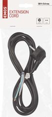 Emos S18322 priključni kabel, PVC, 3x1,5 mm, 2 m, črn