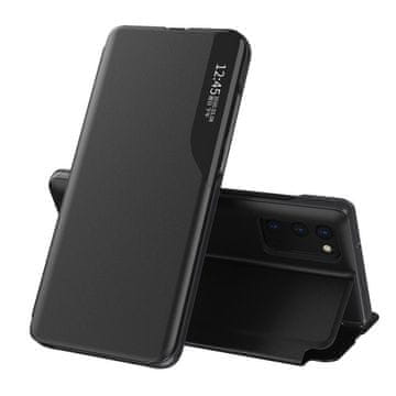 HURTEL Eco Leather View Case, Samsung Galaxy A32 5G, črn